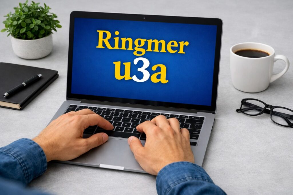 Ringmer u3a laptop displaying Ringmer u3a
